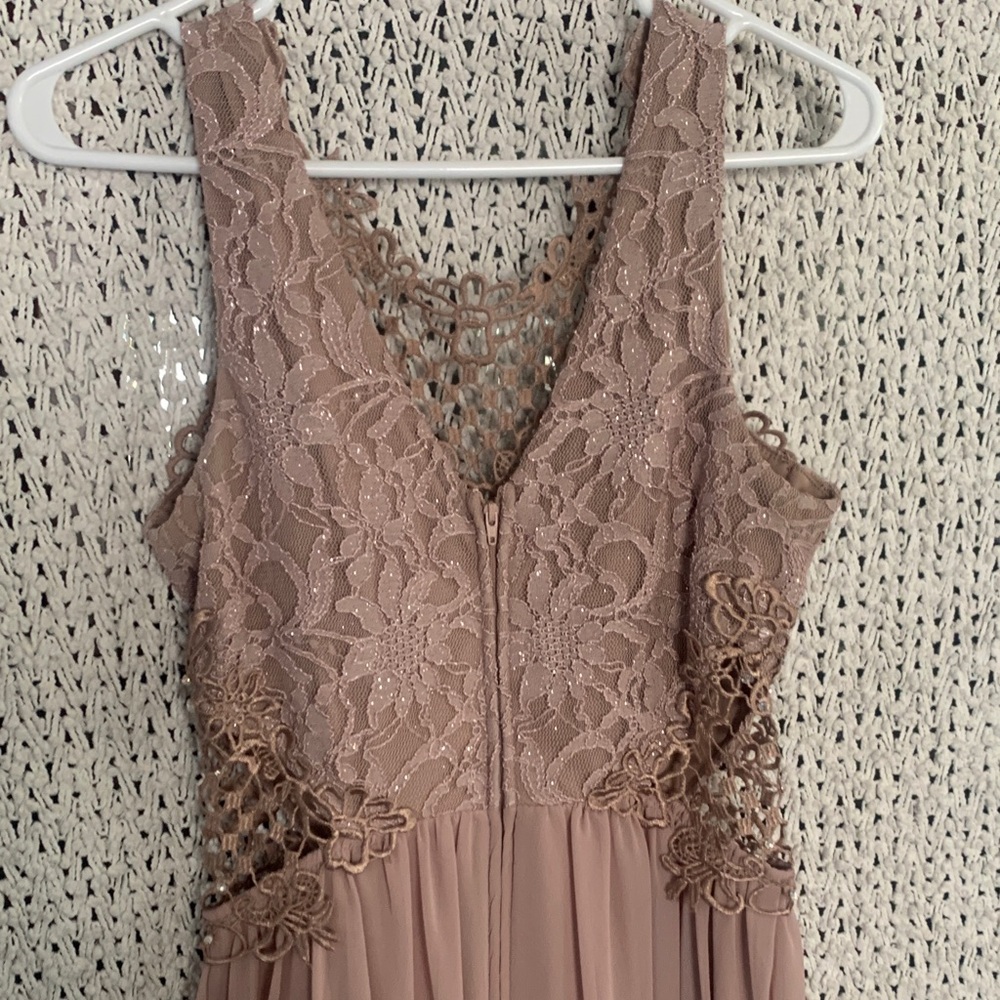 City studio Blush Lace & Chiffon Hi-Low Dress - Picture 4 of 9